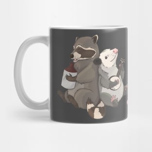 Opossum and a Racoon playing instruments Mug